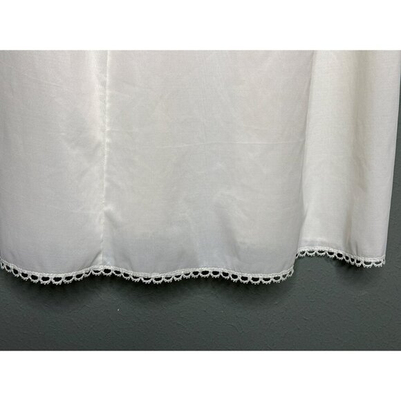 VTG 1960s Von Raalte Nylon Slip Dress Ivory V-Neck Sleeveless Mini Ruffle Trim - Picture 4 of 10